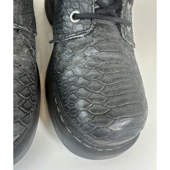 T.U.K. Reptile Pattern Combat Boot Y2k 90's Grunge Punk Gray US Women's Size 10 - Picture 15 of 16